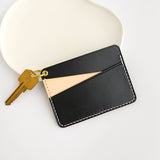 Personalized Leather Handmade Geometry Card Holder-Sereniikey