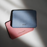 Personalized Leather Handmade Geometry Card Holder-Sereniikey