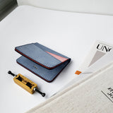 Personalized Leather Handmade Geometry Leather ID Wallet-Sereniikey