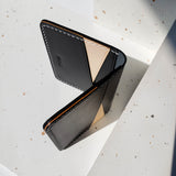 Personalized Leather Handmade Geometry Leather ID Wallet-Sereniikey