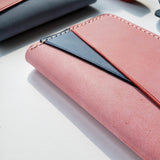 Personalized Leather Handmade Geometry Leather ID Wallet-Sereniikey