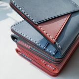 Personalized Leather Handmade Geometry Leather ID Wallet-Sereniikey