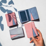 Personalized Leather Handmade Geometry Leather ID Wallet-Sereniikey