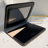 Personalized Leather Handmade Geometry ID Wallet-Sereniikey