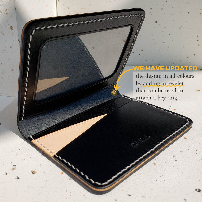Personalized Leather Handmade  Geometry ID Wallet-Sereniikey