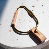 Personalized Leather Handmade  PEAR BRASS KEY CARABINER-Sereniikey