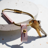 Personalized Leather Handmade  PEAR BRASS KEY CARABINER-Sereniikey