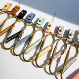 Personalized Leather Handmade  PEAR BRASS KEY CARABINER-Sereniikey