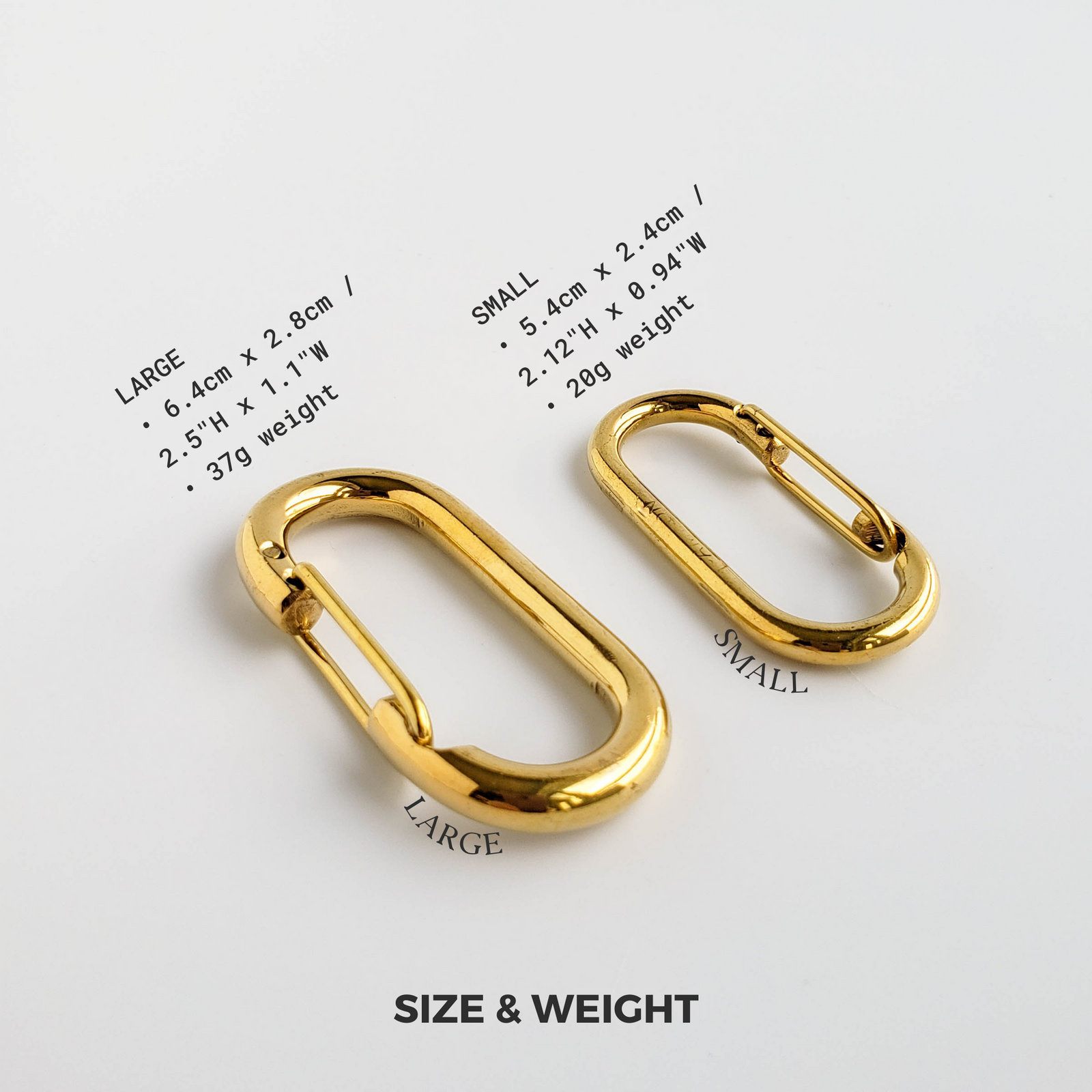 Personalized Handmade Leather Oval Carabiner Clip | Sereniikey