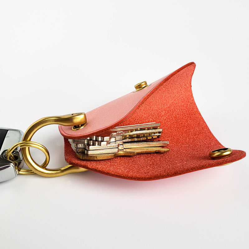 Red Brown Leather Key Case/keychain Leather/key Pocket/coin -  Hong  Kong