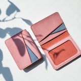 Personalized Leather Handmade  Geometry Leather ID Wallet-Sereniikey