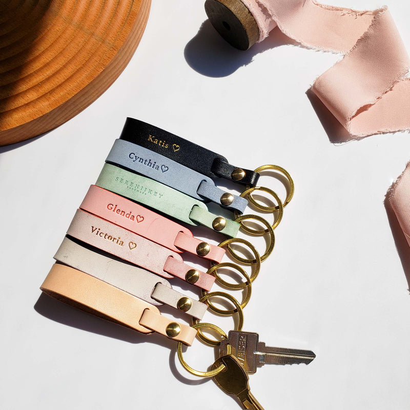 Personalized Handmade Leather Loop Key Strap | Sereniikey