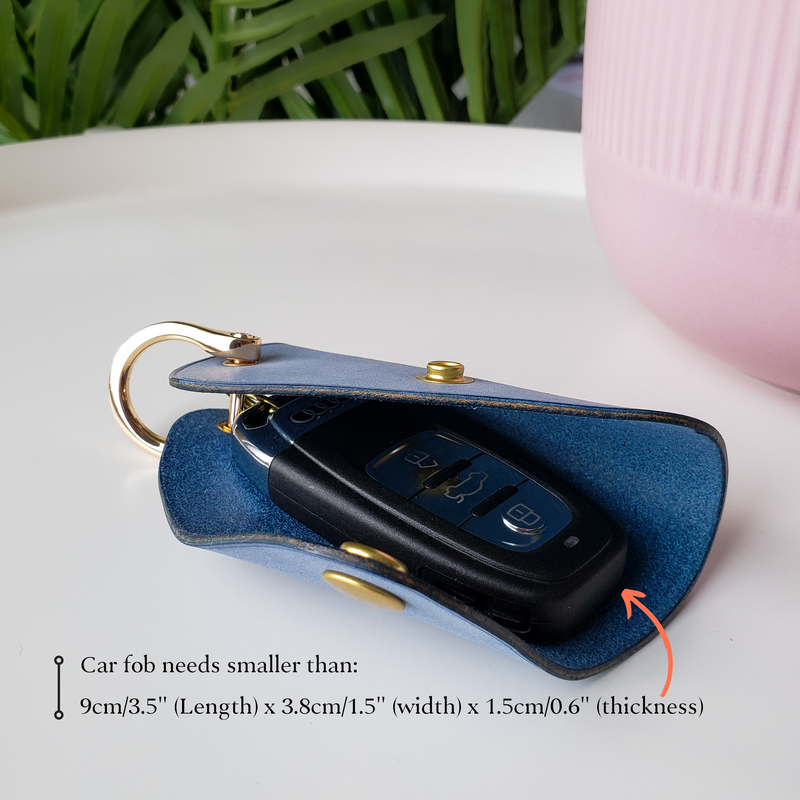 Personalized Leather Key Holder Pouch Full Grain Leather Car 